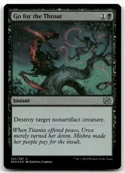 Go for the Throat #102 (Foil) (NM) Brothers' War BRO Magic MTG - Image 1