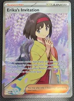 Pokemon TCG Scarlet & Violet Trainer Supporter Erika's Invitation 196/165 - Image 1