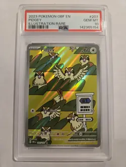 Pokemon Pidgey Illustration Rare Holo Obsidian Flames #207/197 PSA 10 2023 - Image 1