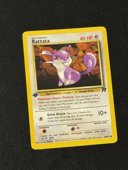 Pokemon Team Rocket 1st Edition Regular Finish Rattata 66/82 NM-MT Vintage OC197 - Image 1