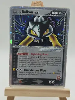 Pokemon TCG Rocket's Raikou ex 108/107 Secret Rare Holo 2005 - Image 1
