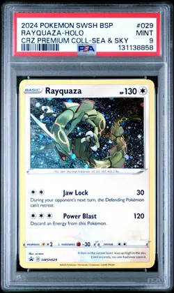 2024 POKEMON SWSH BLACK STAR PROMO #029 RAYQUAZA-HOLO PSA 9 - Image 1