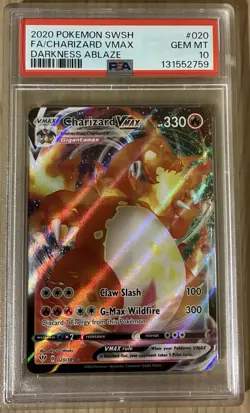 Pokemon 2020 Charizard VMAX 020/189 Full Art Darkness Ablaze GEM MINT PSA 10 - Image 1