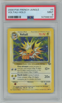 Pokemon Jolteon Jungle 1st Edition Holo Rare #4 PSA 9 Mint FRENCH SWIRLED UP! - Image 1