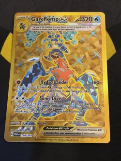 💥 Pokemon Garchomp ex 260/182 SV04 Paradox Rift Hyper Rare Full Art Gold Holo - Image 1