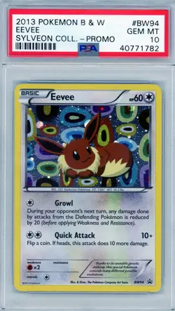 Pokemon Eevee Sylveon Coll. Black Star Holo Promo BW94 PSA 10 Gem Mint Pop 4! - Image 1