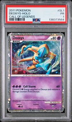 SWIRL PSA 1 2011 Pokemon Call of Legends SHINY Deoxys Holo Foil Rare SL1 - Image 1