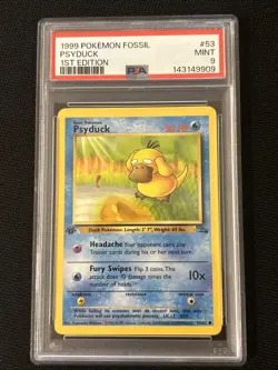 Pokemon Psyduck 53/62 (1st Edition) Fossil Regular *PSA 9* - Image 1