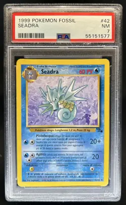 1999 Pokemon Fossil Seadra #42/62 PSA 7 - Image 1