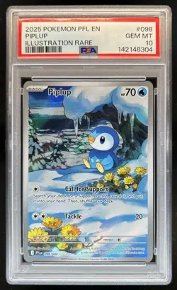 2025 Pokemon Phantasmal Flames Piplup Illustration Rare #098/094 PSA 10 GEM MINT - Image 1