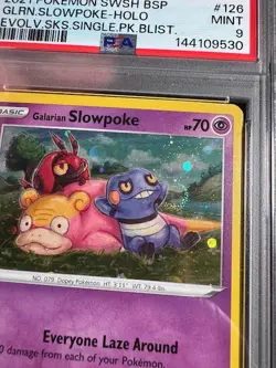 PSA 9 GALARIAN SLOWPOKE SWSH126 HOLO SWIRL BLACK STAR PROMO POKEMON MINT - Image 3