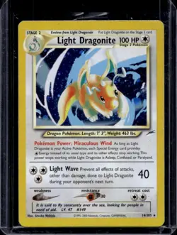 2002 Pokemon Neo Destiny Light Dragonite Holo #14/105 - Image 1