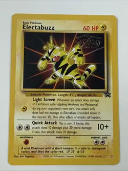 Electabuzz Pokemon WB Gold Stamp #2 1999 First Movie Black Star Promo - Image 1
