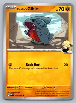 Pokemon TCG SV10: Destined Rivals Cynthia's Gible 102/182 - Image 1