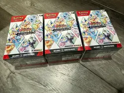 Pokemon Prismatic Evolutions Sealed Booster Bundle Lot of 3 - 18 Total Packs - Image 1
