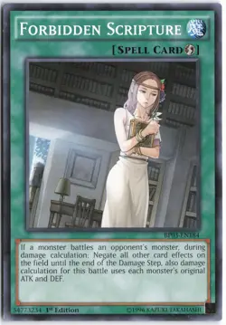 Yugioh - Forbidden Scripture BP03-EN184 1st Edition - Battle Pack 3: Monster Lea - Image 1