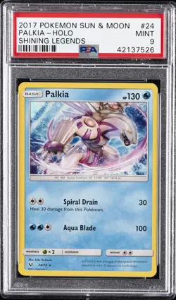 2017 POKEMON SUN & MOON SHINING LEGENDS #24 PALKIA-HOLO PSA 9 - Image 1