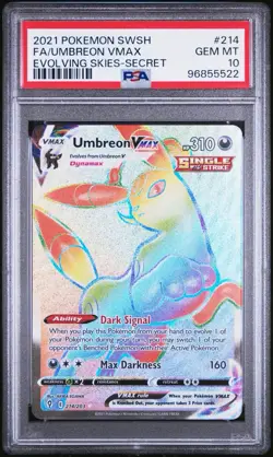PSA 10 Pokemon Umbreon VMAX 214/203 Evolving Skies Rainbow Secret Rare Holo - Image 2