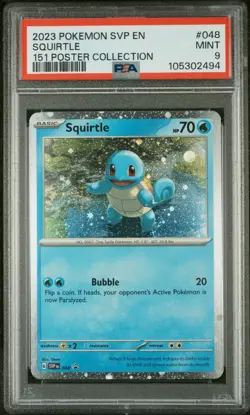 PSA 9 Squirtle #048 2023 Pokemon Svp En-Sv Black Star Promo 151 Poster - Image 1