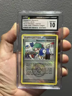CGC 10 Roseanne's Research Crosshatch Holo 125/132 Pokemon League 2010 Pokemon - Image 2