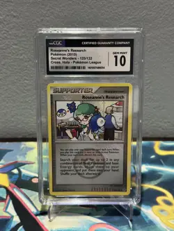 CGC 10 Roseanne's Research Crosshatch Holo 125/132 Pokemon League 2010 Pokemon - Image 4