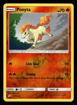 Ponyta 17/181 Reverse Holo S&M Team Up Pokemon Card - Image 1
