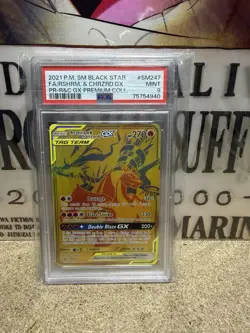 Reshiram & Charizard GX SM247 2021 SM Black Star Promo Pokemon Card TCG - PSA 9 - Image 1