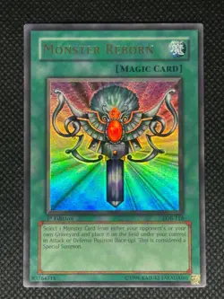 Yugioh Monster Reborn LOB-118 Ultra Rare 1st Edition - MP - OG PRINT ENGLISH - Image 1