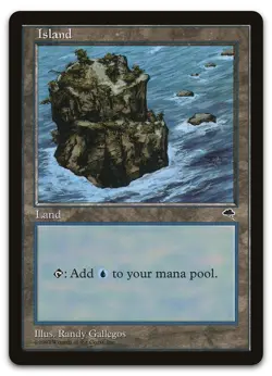 Island (Rocky Path) #335 (NM) Tempest TMP Magic MTG - Image 1