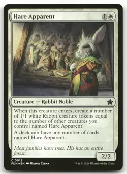Hare Apparent #15 (Foil) (NM) Foundations FDN Magic MTG - Image 1