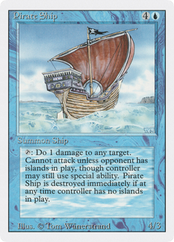 Pirate Ship (MP) Revised Edition 3ED Magic MTG - Image 1