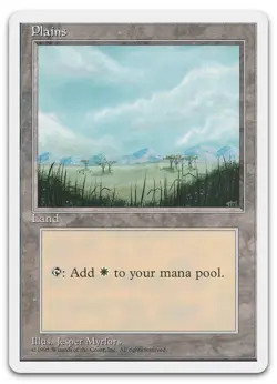 Plains (B) #187 (NM) Fourth Edition 4ED Magic MTG - Image 1