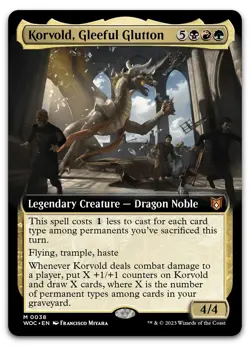 Korvold, Gleeful Glutton (Extended Art) #38 (NM) Wilds of Eldraine WOC Magic MTG - Image 1