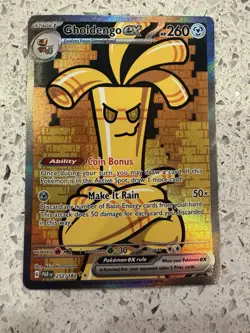 Pokemon TCG Gholdengo EX 252/182 SV04 Paradox Rift Holo Card Near Mint Condition - Image 1