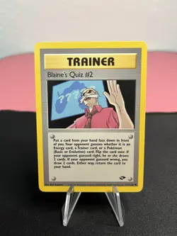 Blaine's Quiz #2 111/132 Trainer Pokemon Gym Challenge Vintage Trading Card - Image 1