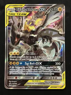 Pokemon Pikachu & Zekrom GX Tag Team TCG Card Black Star Promo - Image 1