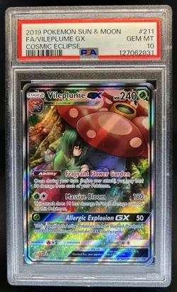 2019 Pokemon SM Cosmic Eclipse Vileplume #211/236 PSA 10 GEM MINT - Image 1