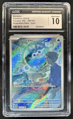 2023 Pokemon SV Paradox Rift Mantyke #189/182 CGC 10 - Image 1