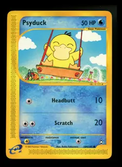 Psyduck 104/147 Aquapolis 2002 E-Series E-Reader Pokemon Card TCG - Image 1