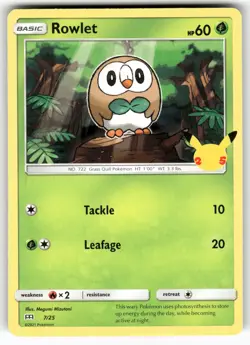 Rowlet 007/025 Promo McDonald's 25th Anniversary Promos Pokemon Near Mint - Image 1