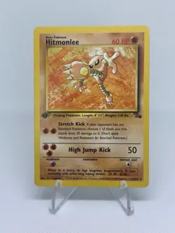 Pokemon Hitmonlee Fossil Rare 1st Edition 22/62 1999 60HP English - Image 1