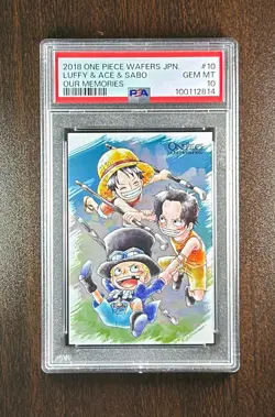PSA 10 Monkey D. Luffy Ace Sabo One Piece Wafer Card Our Memories Japanese - Image 1
