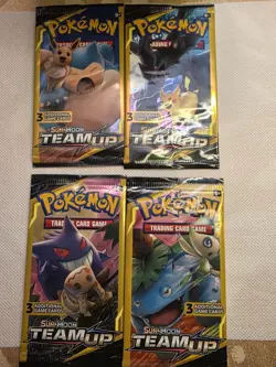 🔥🔥 HEAVY Pokemon Team Up Booster Packs (4x) – SUN & MOON 💎 GUARANTEED HEAVIES - Image 2
