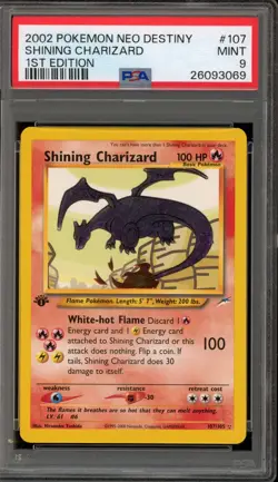 Pokemon Shining Charizard Neo Destiny 1st Edition Holo Secret Rare #107 PSA 9 - Image 1