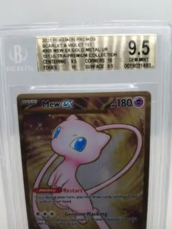 2023 Pokemon Promos Scarlet & Violet 151 MEW #205 EX Gold Metal UR Bgs 9.5 Gem - Image 3