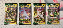 Pokemon Evolving Skies Booster Pack Art Set 4 Packs Rayquaza / Umbreon / Sylveon - Image 1