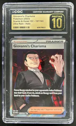2023 Pokemon SV 151 Giovanni's Charisma Pristine #197/165 CGC 10 - Image 1