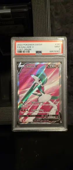 2022 Pokemon Lost Origin Gallade V FA #181 PSA 9 MINT Full Art SWSH - Image 1
