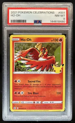 2021 Pokemon SWSH Celebrations Ho-Oh #001/025 PSA 8 - Image 1