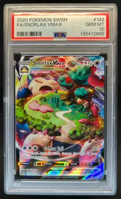 2020 Pokemon SWSH Snorlax Full Art Holo #142/202 PSA 10 GEM MINT - Image 1